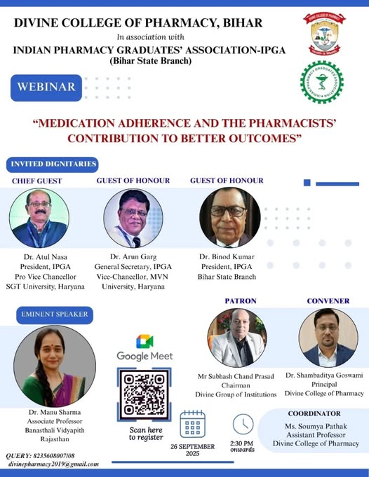 WEBINAR ON MEDICATION ADHERENCE AND THE PHARMACIST’S CONTRIBUTION TO BETTER OUTCOMES